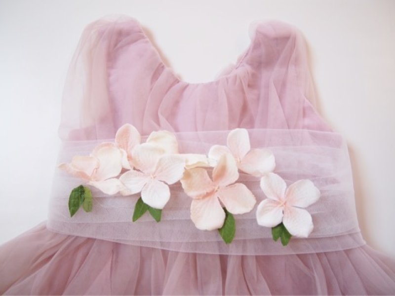 画像2: キッズ フラワーベルトチュールワンピース