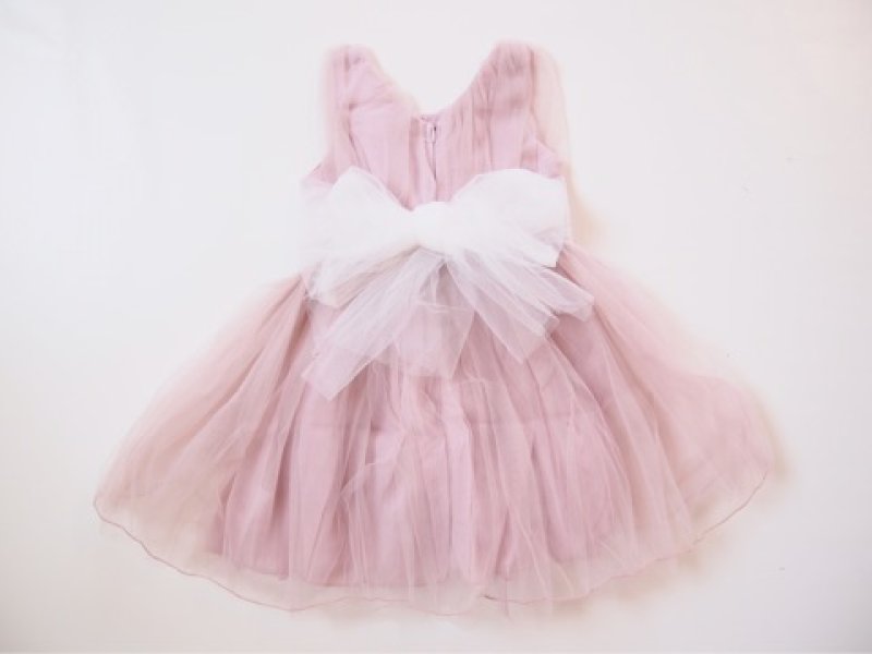 画像1: キッズ フラワーベルトチュールワンピース