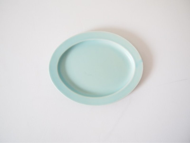 画像1: オーバルプレートSサイズ マットカラーシンプルプレート