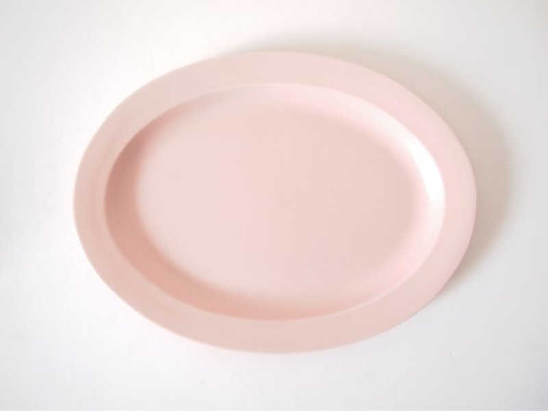 画像1: オーバルプレートLサイズ マットカラーシンプルプレート