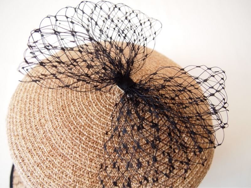 画像1: チュールリボン付きキャスケット