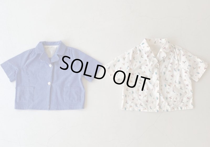 画像1: KIDS　コットン総柄シャツ (1)