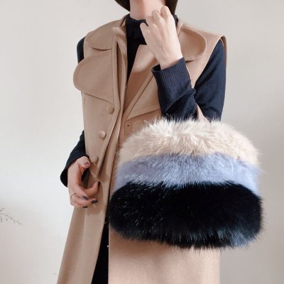 画像1: ECO FUR BORDER BAG