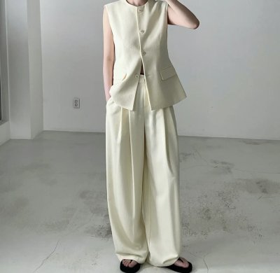 画像1: Boukle wide tuck pants