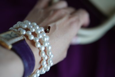 画像1: Pearl wire bracelet