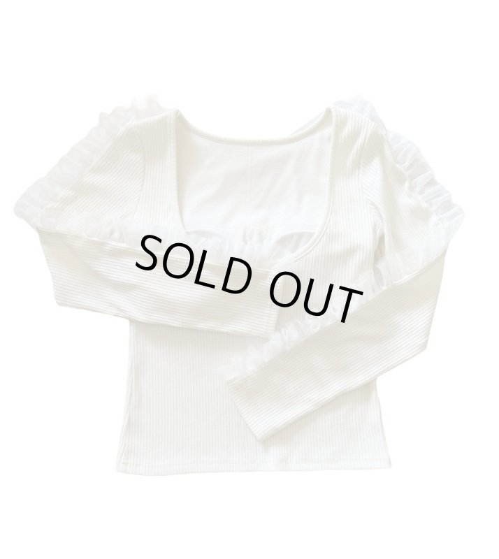 画像3: Rib Tulle Tops (3)