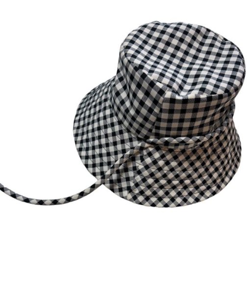 画像1: Gingham Check Reversible bucket Hat (1)