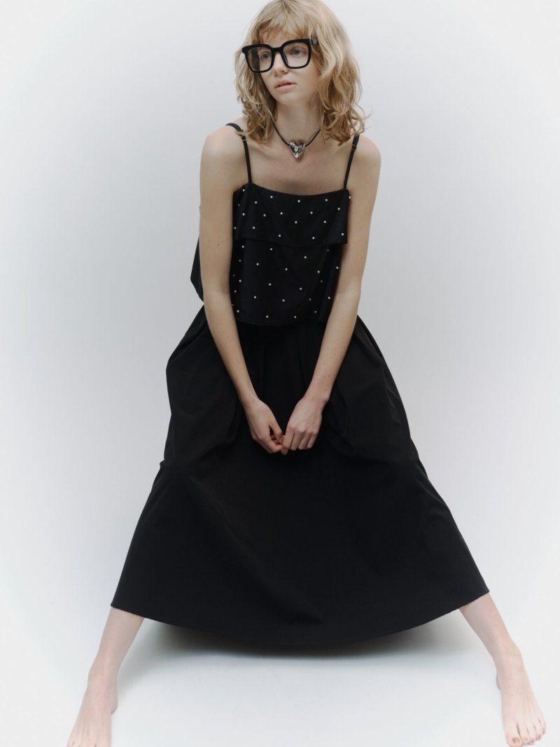 画像1: Active tuck long skirt