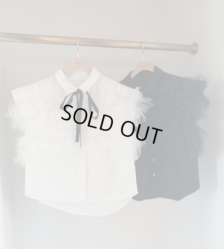 画像1: Swan Ribbon Shirt (1)