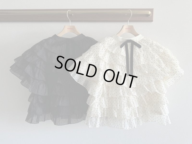 画像1: 2 Way Dot Ruffle Volume Tops (1)
