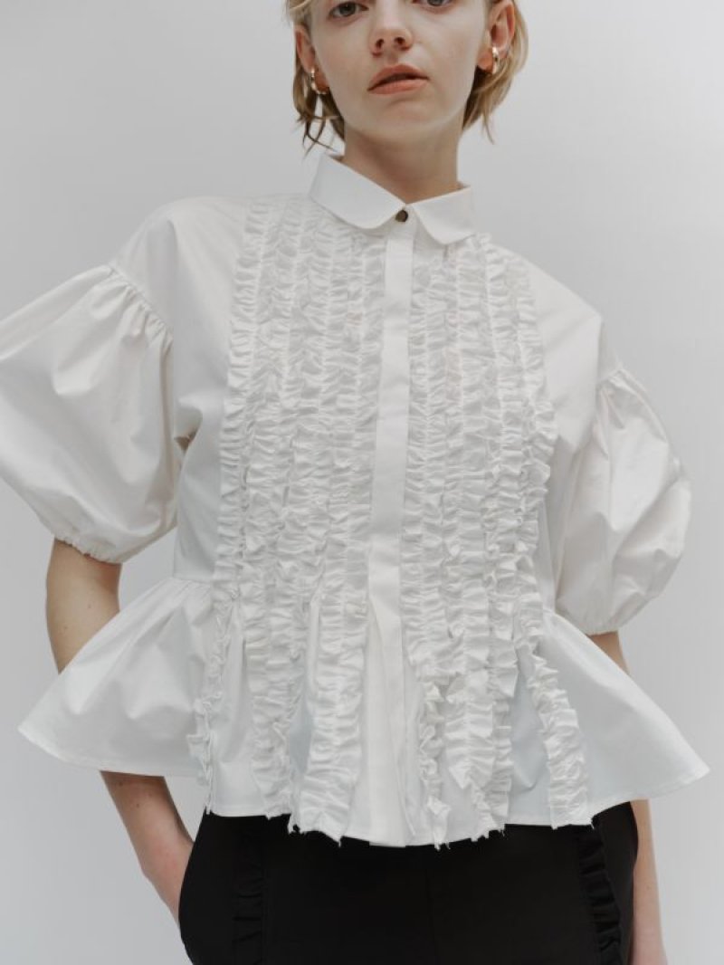 画像1: Frill peplum Shirt
