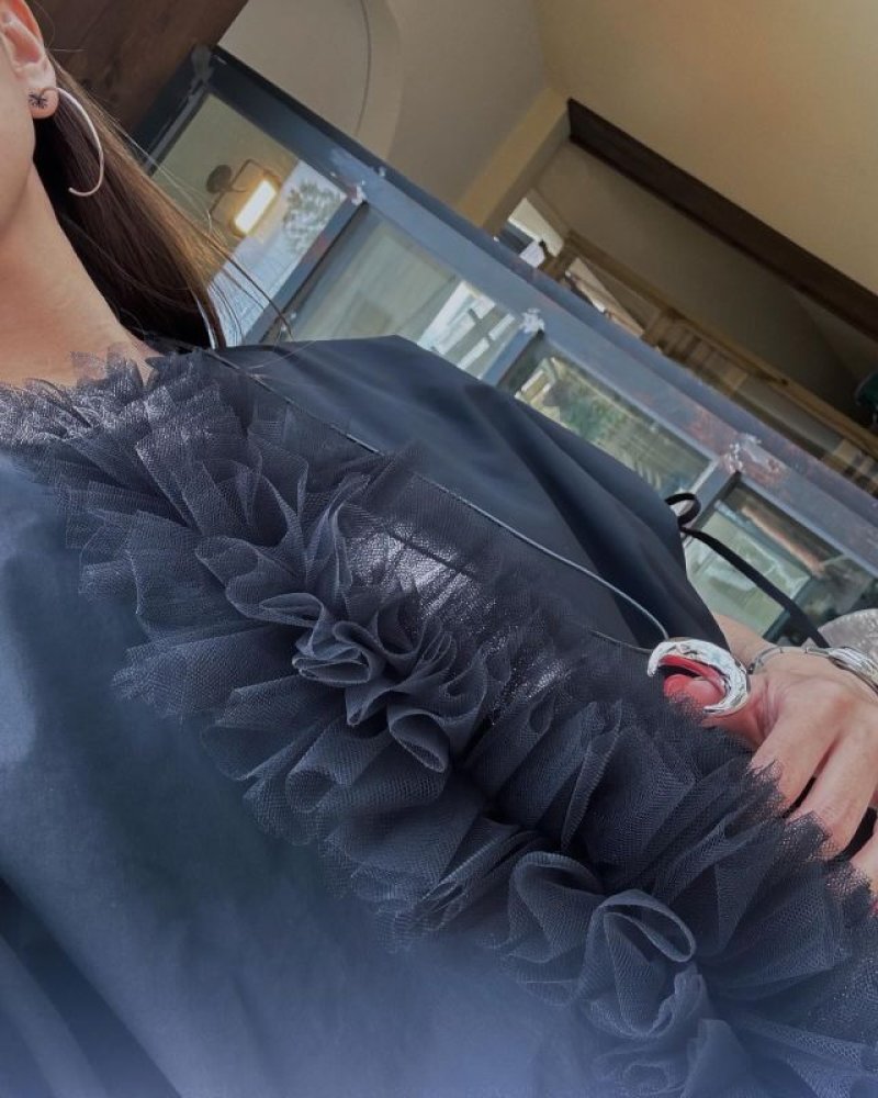 画像2: 2way center tulle shirt