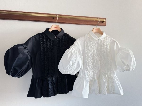 画像1: Frill peplum Shirt (1)
