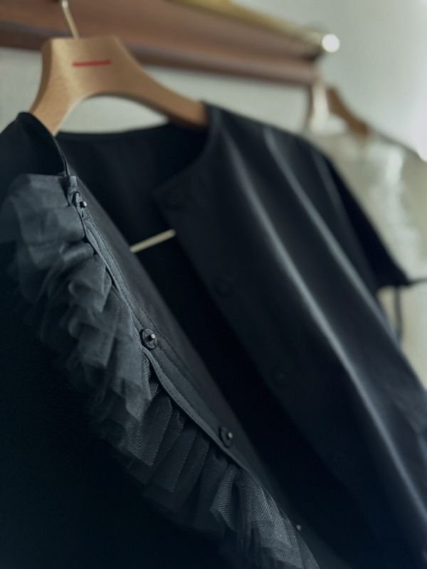 2way center tulle shirt - HIAND