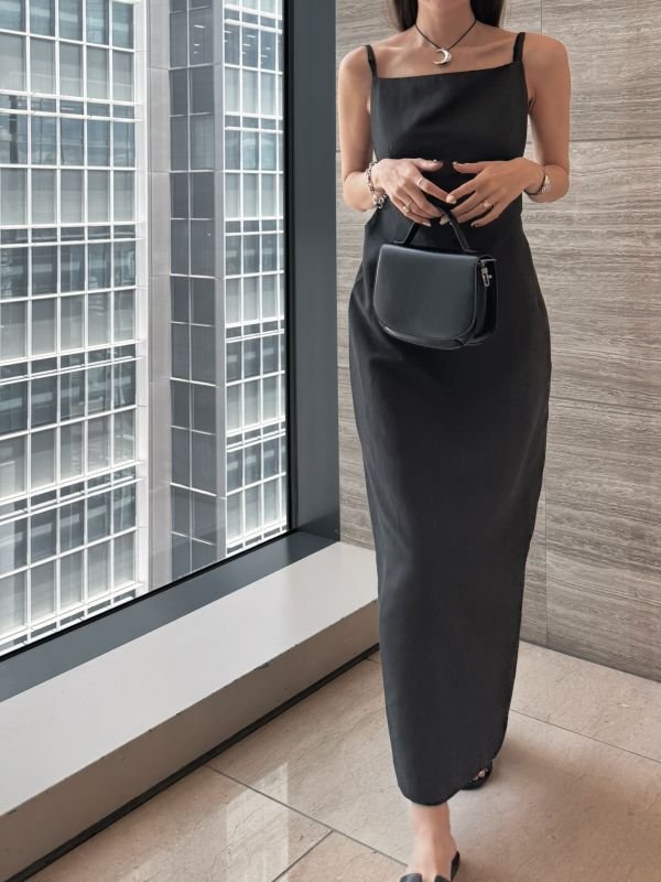 画像6: Back open linen OP (6)