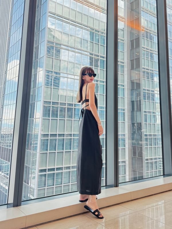 画像8: Back open linen OP (8)