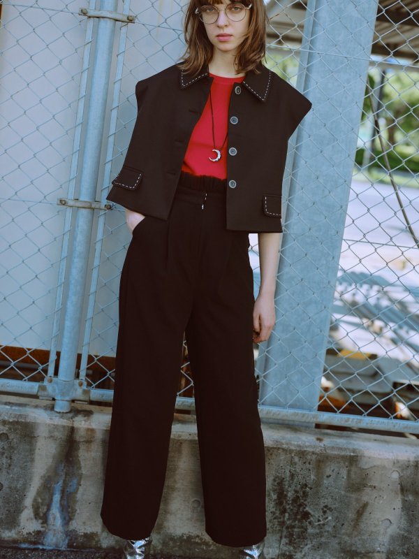 画像8: Tucked tulle ruffled pants (8)