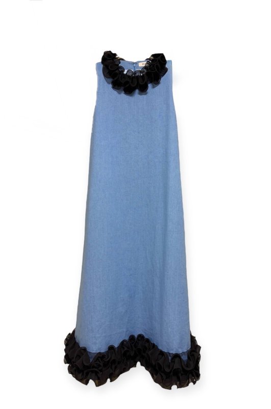 画像1: Dungaree Flower OP (1)