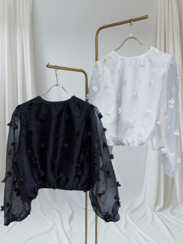 画像1: Heart Pearl Volume Blouse (1)