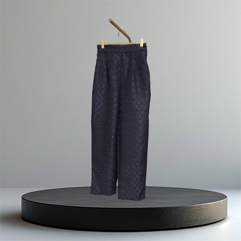 画像1: Flower jacquard tapered pants (1)