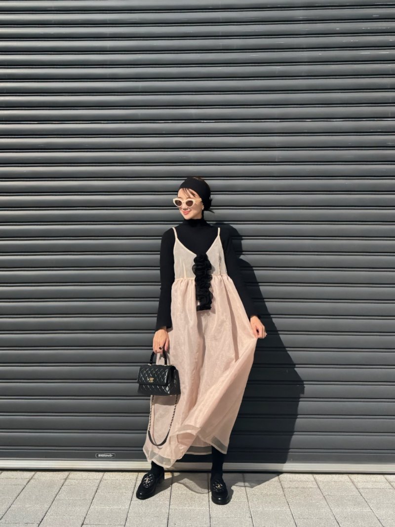 画像1: Flower frill cami OP