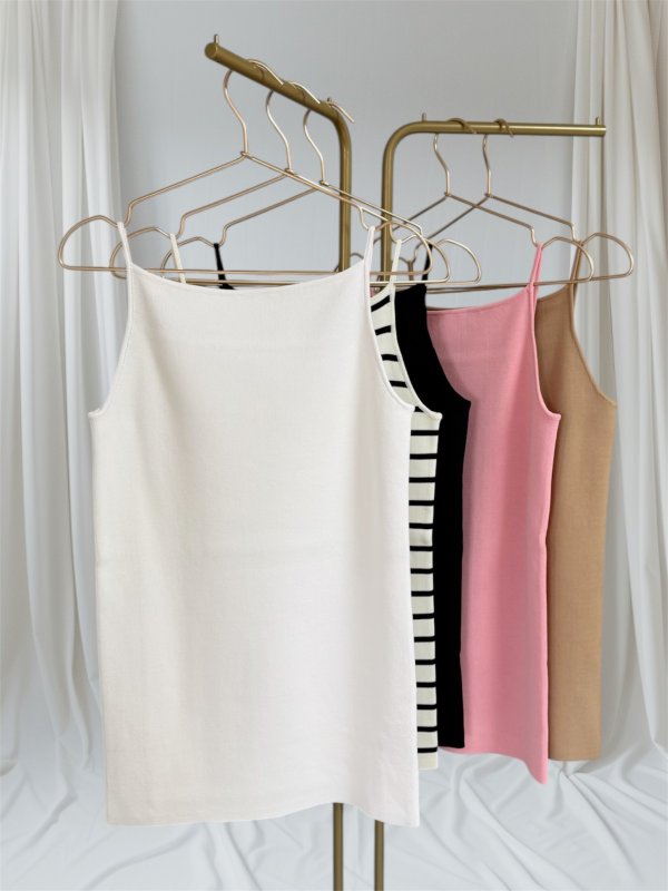 画像1: Basic long knit tank (1)