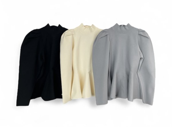 画像1: 3D Peplum Ruffle Tops (1)