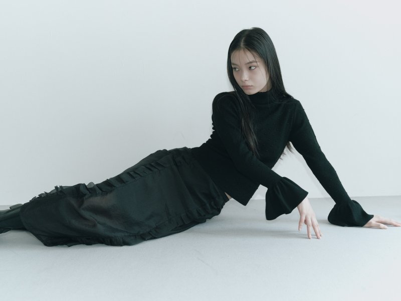 画像6: Sheer Frill Slit Skirt (6)