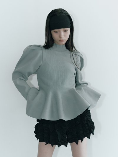画像1: 3D Peplum Ruffle Tops