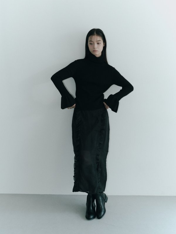 画像7: Sheer Frill Slit Skirt (7)