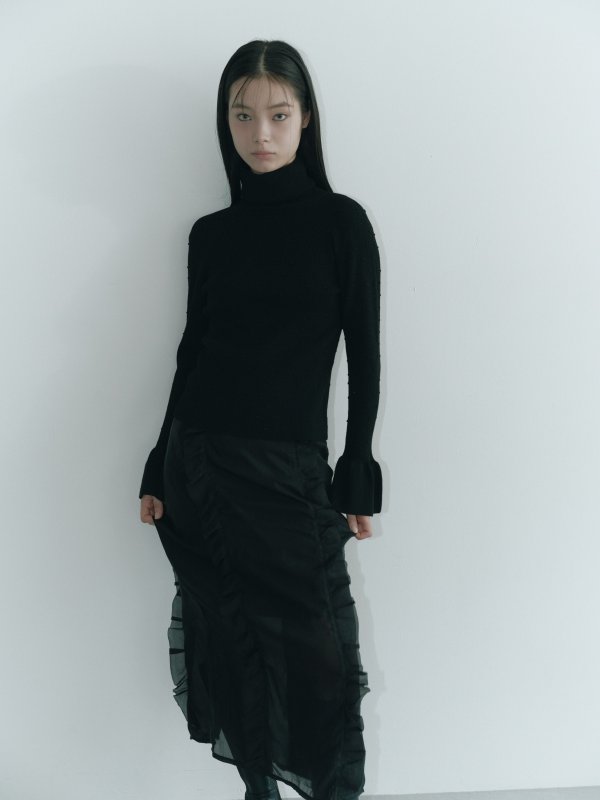 画像8: Sheer Frill Slit Skirt (8)