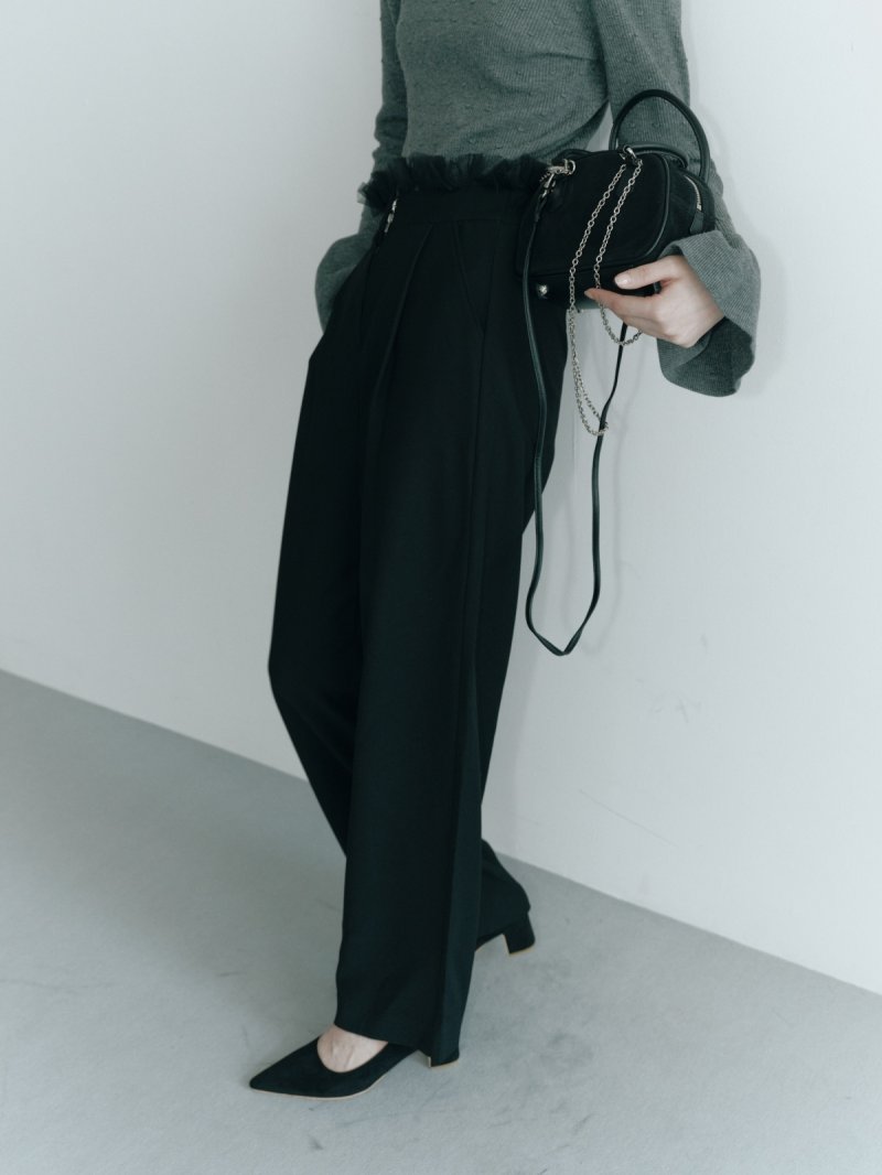 画像1: Tucked tulle ruffled pants