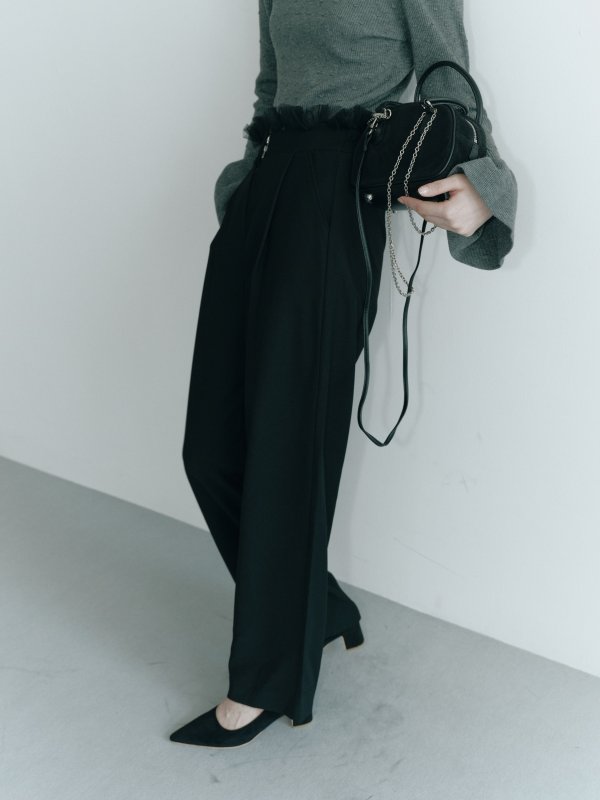 画像1: Tucked tulle ruffled pants (1)