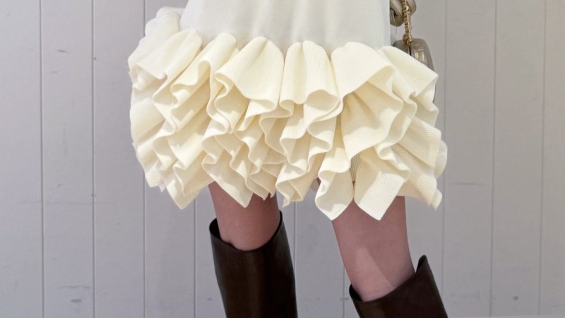 画像5: Ruffled-Hem Polo Dress★WHITE、BROWNのみ限定受注予約販売 (5)