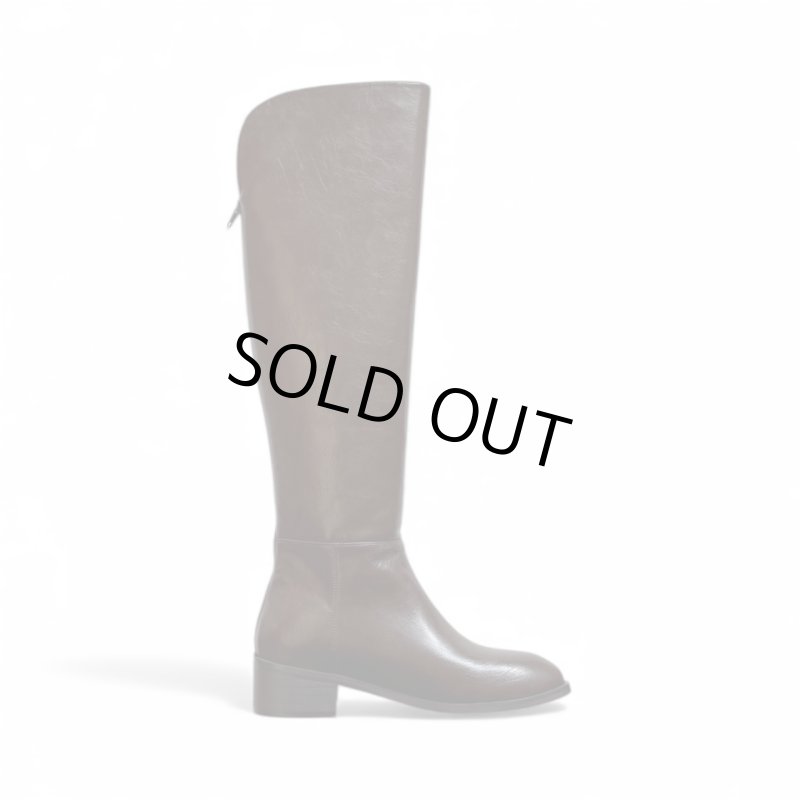 画像4: Round-top Knee-High Boots(Brown) (4)