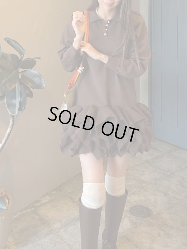 画像4: Ruffled-Hem Polo Dress (4)