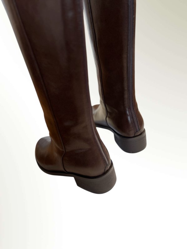 画像6: Round-top Knee-High Boots(Brown) (6)