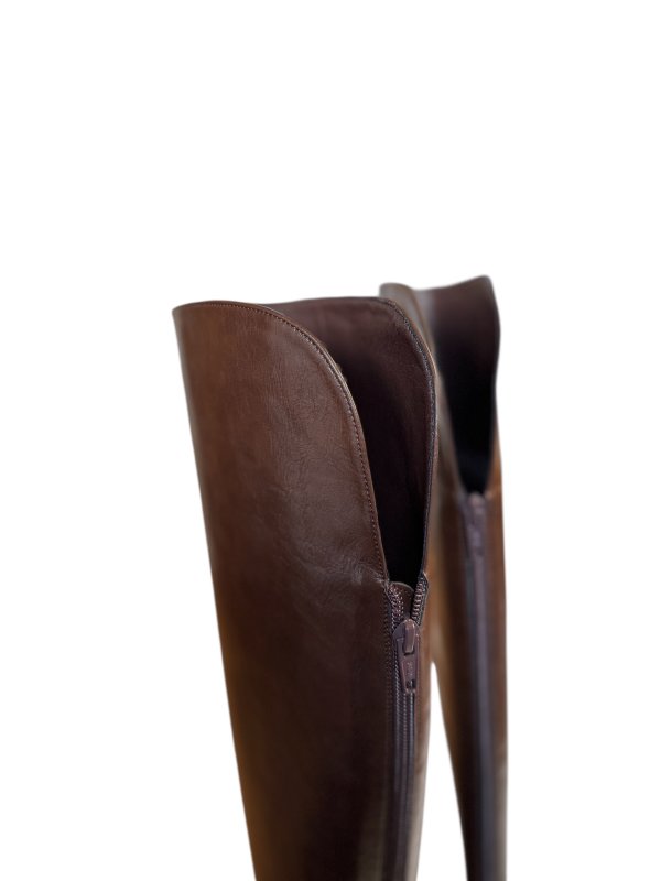 画像3: Round-top Knee-High Boots(Brown) (3)