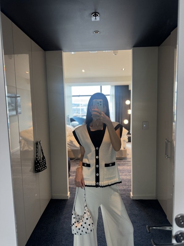 画像9: Bouclé Contrast Vest (9)