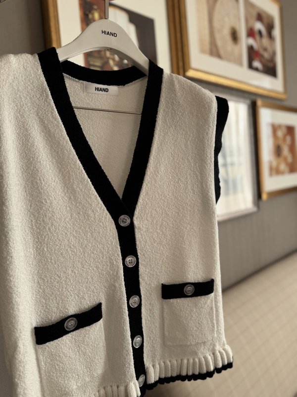 画像3: Bouclé Contrast Vest (3)