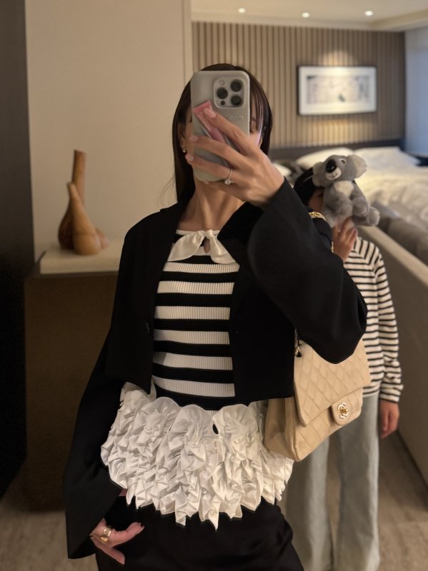 画像6: Ribbon Frill Peplum Top (6)