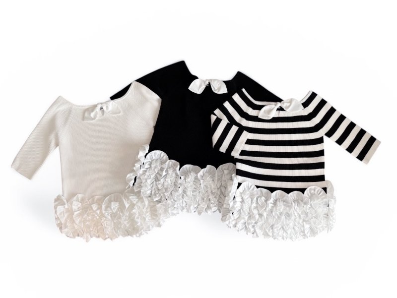 画像1: Ribbon Frill Peplum Top (1)