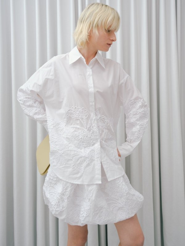 画像4: Floral Embroidery Shirt Top (4)