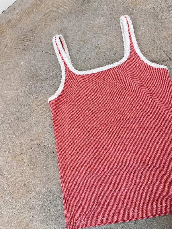 画像4: 2WAY Flower Detail Rib Tank Top (4)