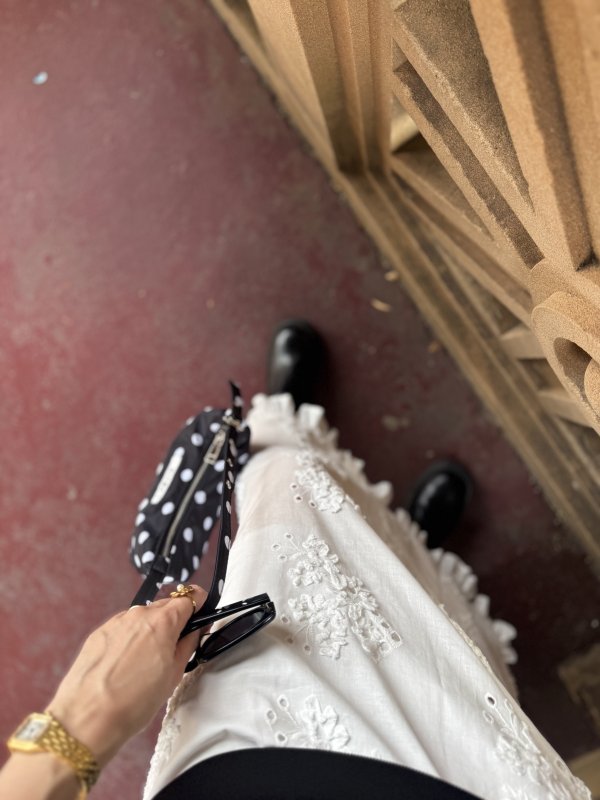 画像4: Floral Embroidery Cotton Long Skirt (4)