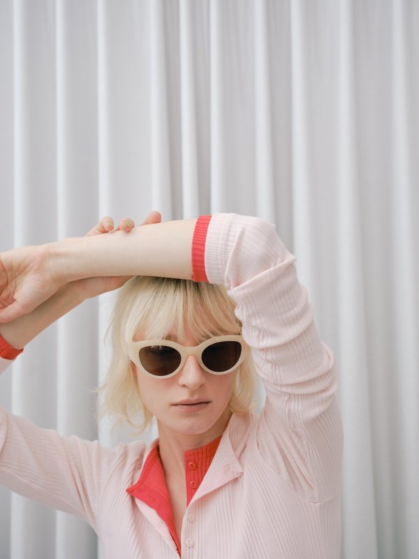 画像6: Two-Tone Rib Cardigan Top (6)