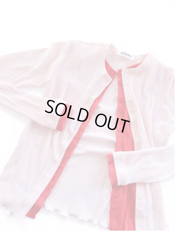 画像7: 限定予約販売-Two-Tone Rib Cardigan Top (7)