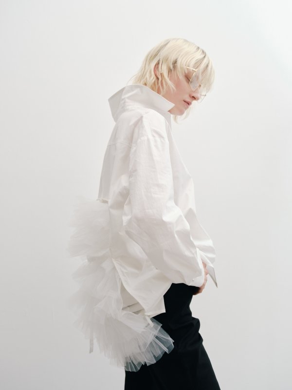 画像1: 限定予約販売★Detachable Tulle Back Design Shirt (1)