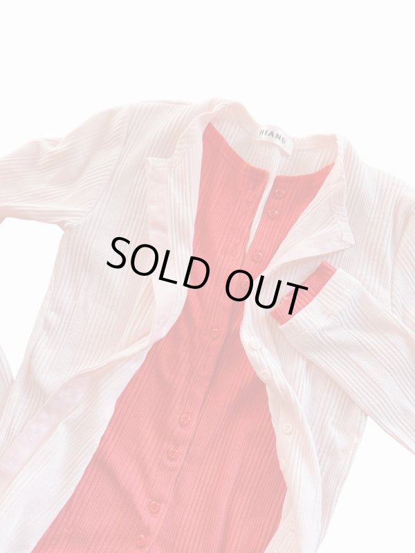 画像8: 限定予約販売-Two-Tone Rib Cardigan Top (8)
