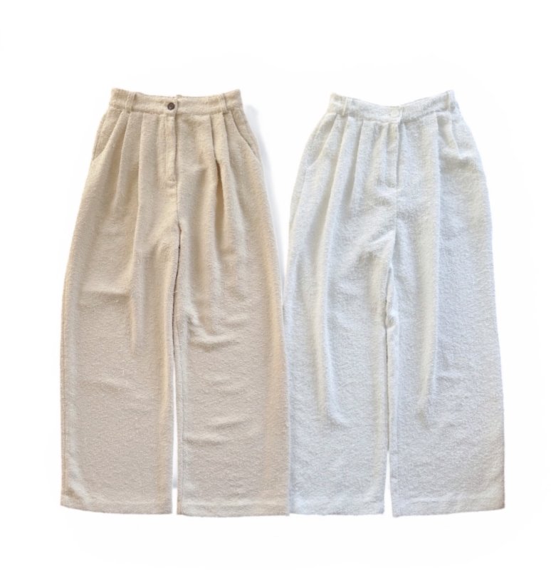 画像1: Bouclé Wide Straight Pants (1)